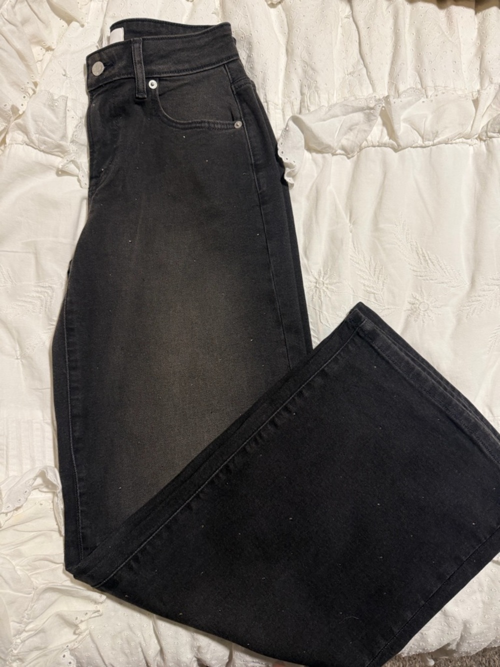 LEVIS High-Rise Wide Leg crystal  in Black pink Victoria’s Secret